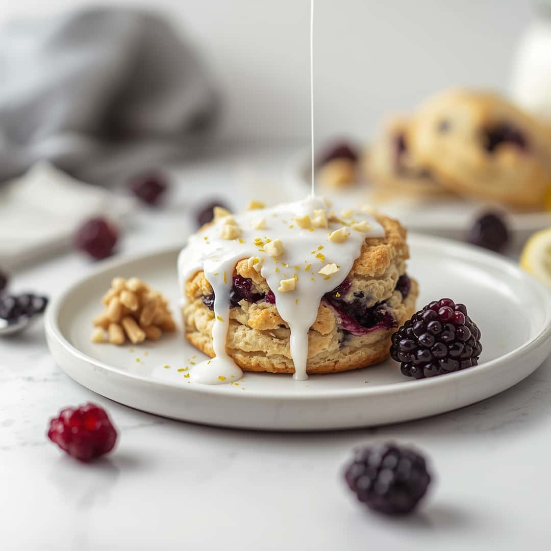 Earl Grey Blackberry Scones Zesty Lemon Glaze