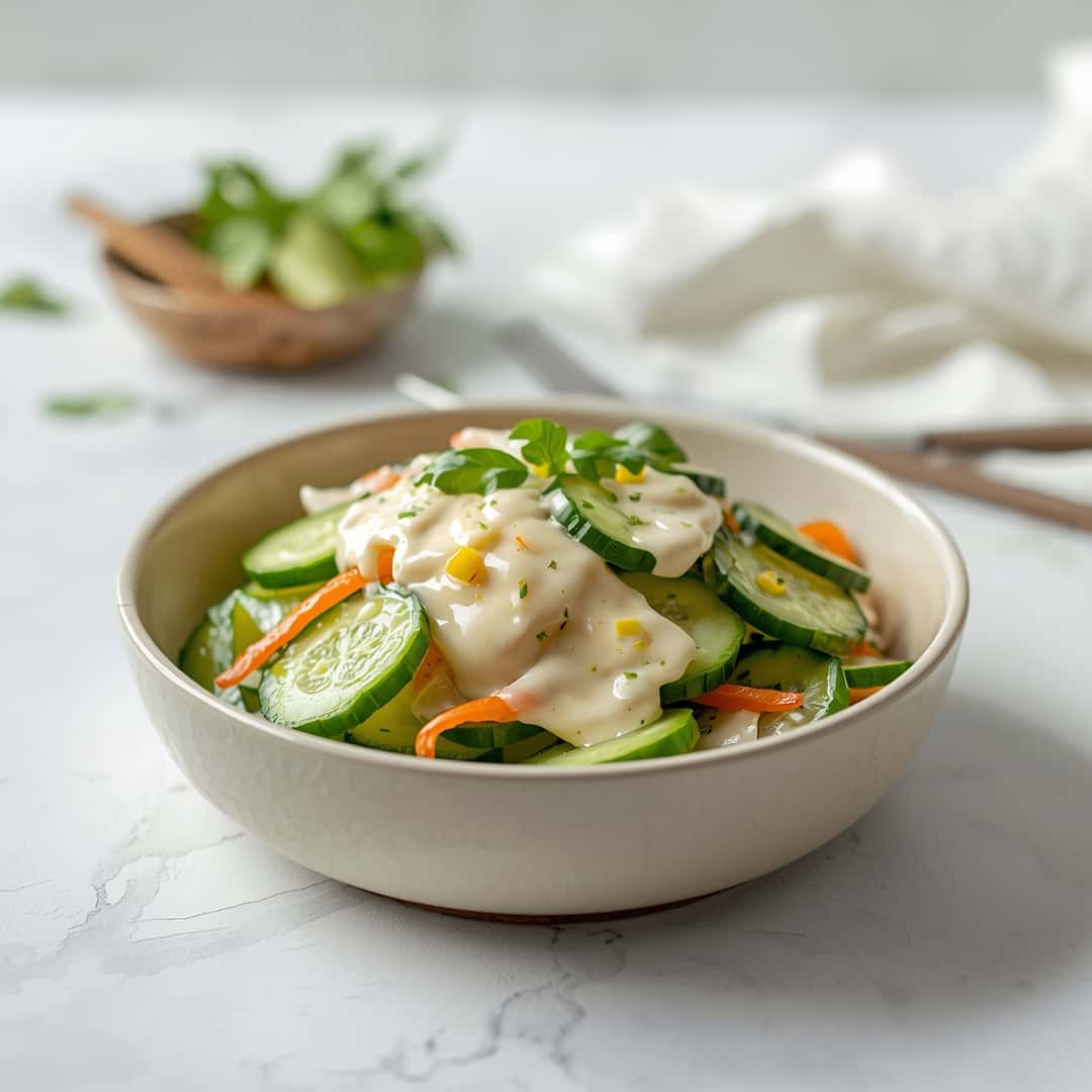 Easy Creamy Asian Cucumber Salad