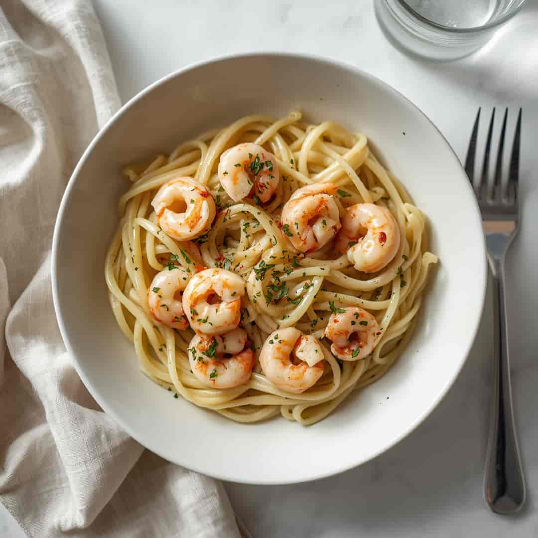 Easy Creamy Garlic Seafood Pasta