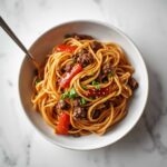 Easy Mongolian Ground Beef Noodles