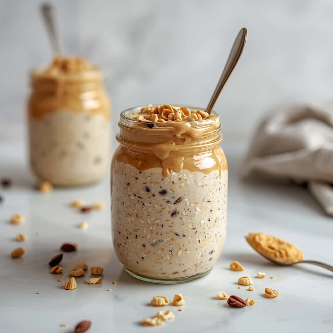 Easy Peanut Butter Lactation Overnight Oats 2 Easy Peanut Butter Lactation Overnight Oats