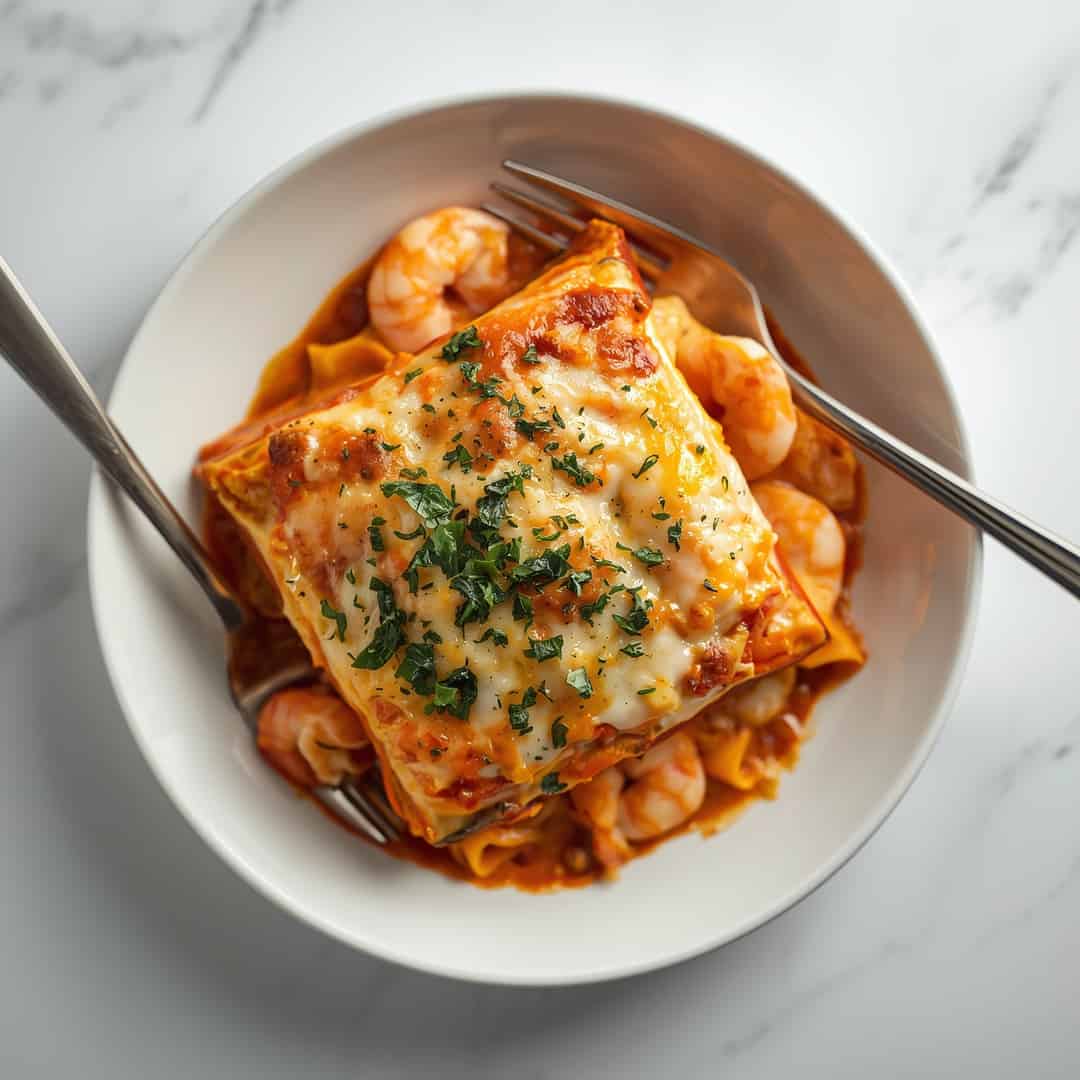 Easy Shrimp Crab Lasagna Seafood Bake