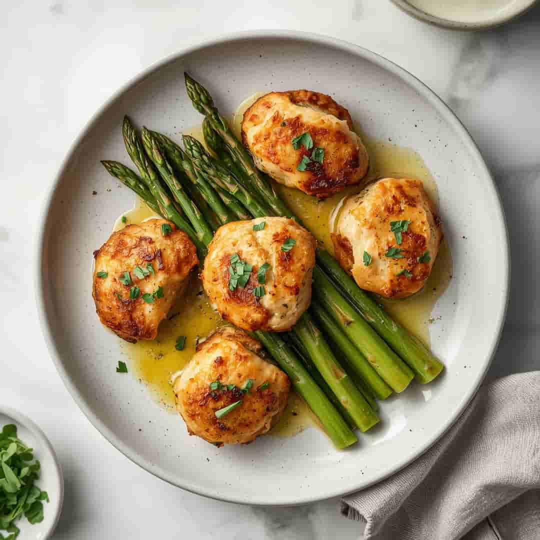 Garlic Butter Chicken Bites Asparagus