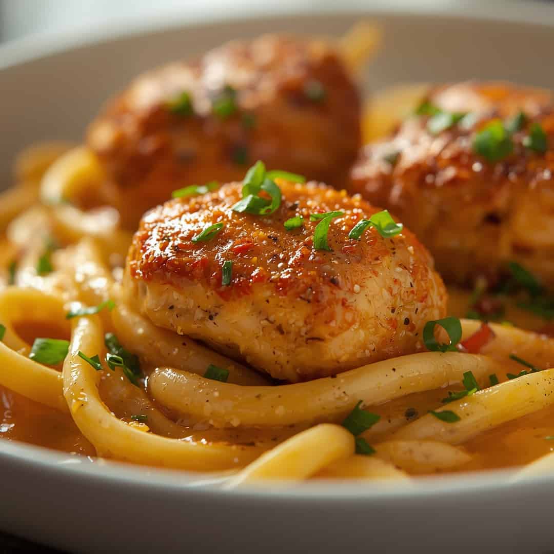 Garlic Butter Chicken Bites Creamy Pasta