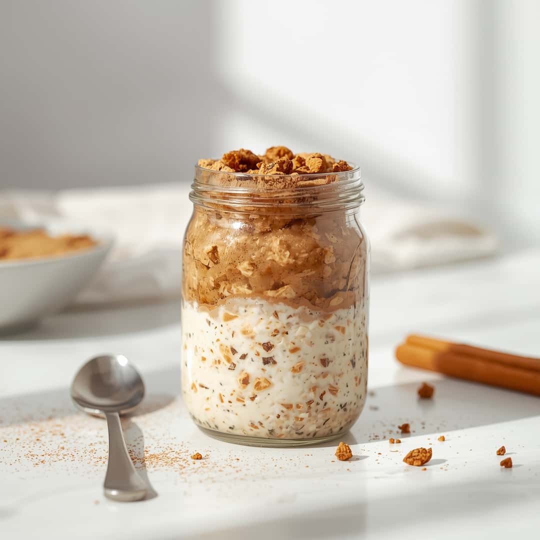 Healthy Cinnamon Roll Overnight Oats 2 Healthy Cinnamon Roll Overnight Oats