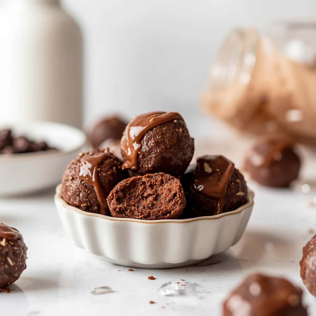Healthy No-Bake Brownie Batter Protein Balls