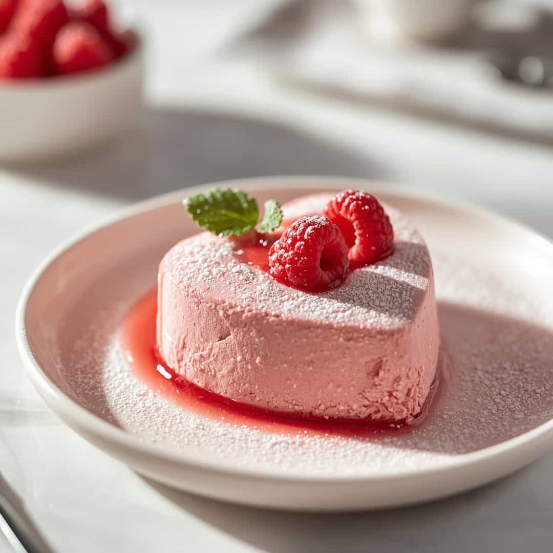 Heart Shaped Raspberry Mousse 2 Heart Shaped Raspberry Mousse