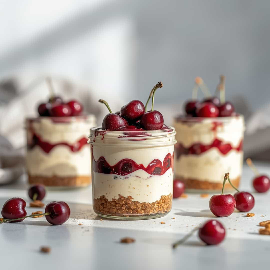 High Protein Cherry Cheesecake Jars