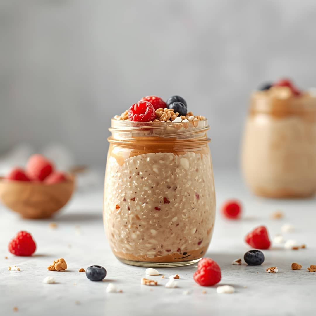 High-Protein Peanut Butter Overnight Oats