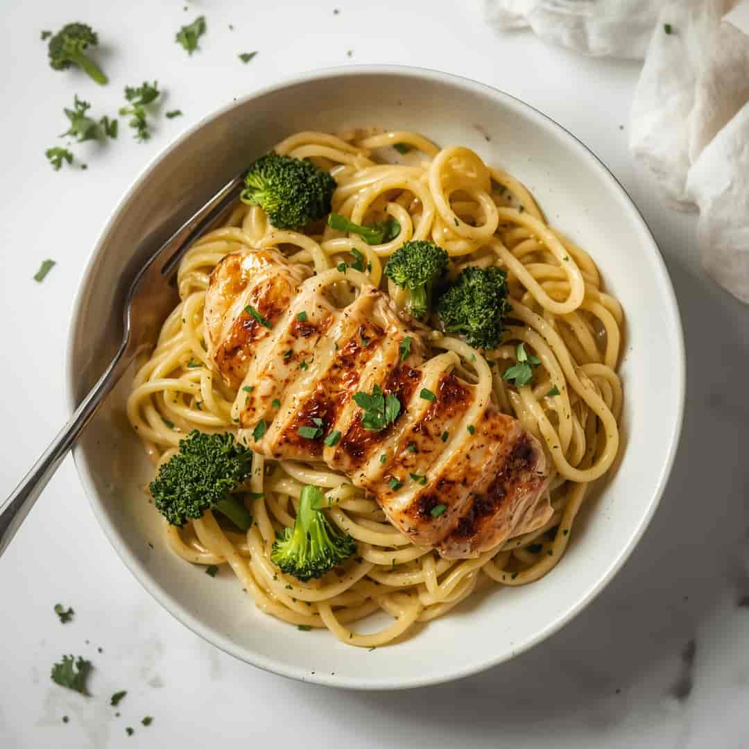 High Protein Rotisserie Chicken Broccoli Pasta