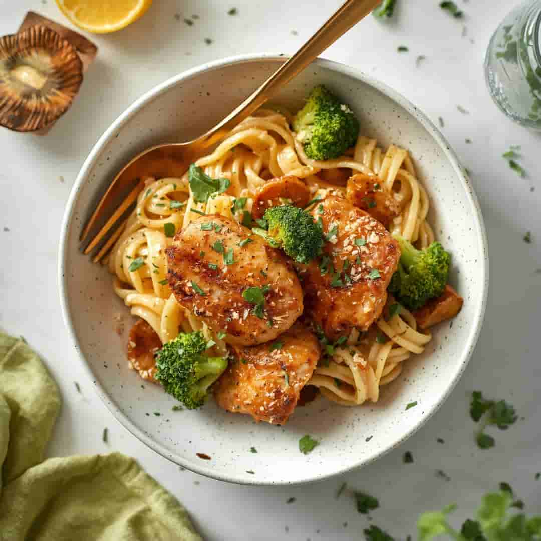 High Protein Rotisserie Chicken Broccoli Pasta
