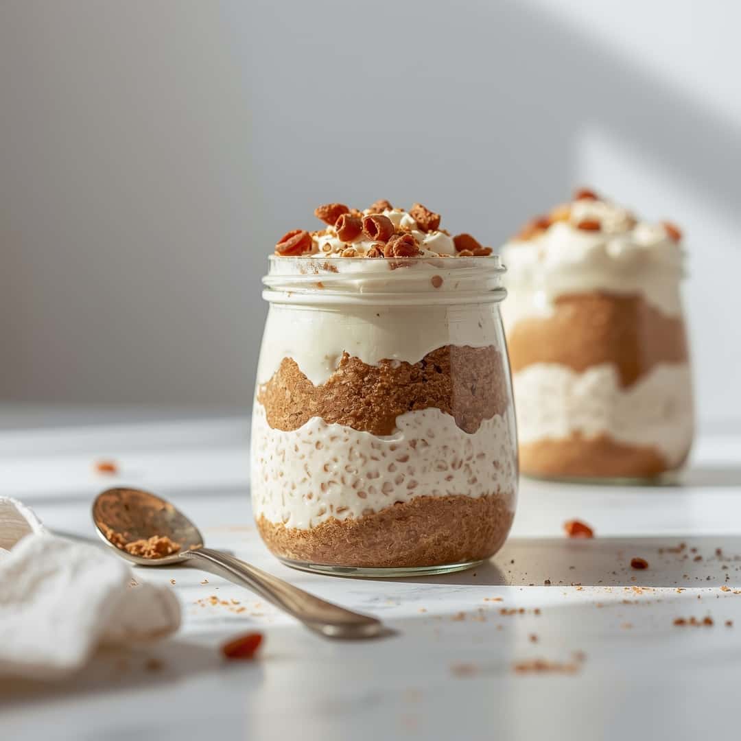 High Protein Tiramisu Overnight Oats