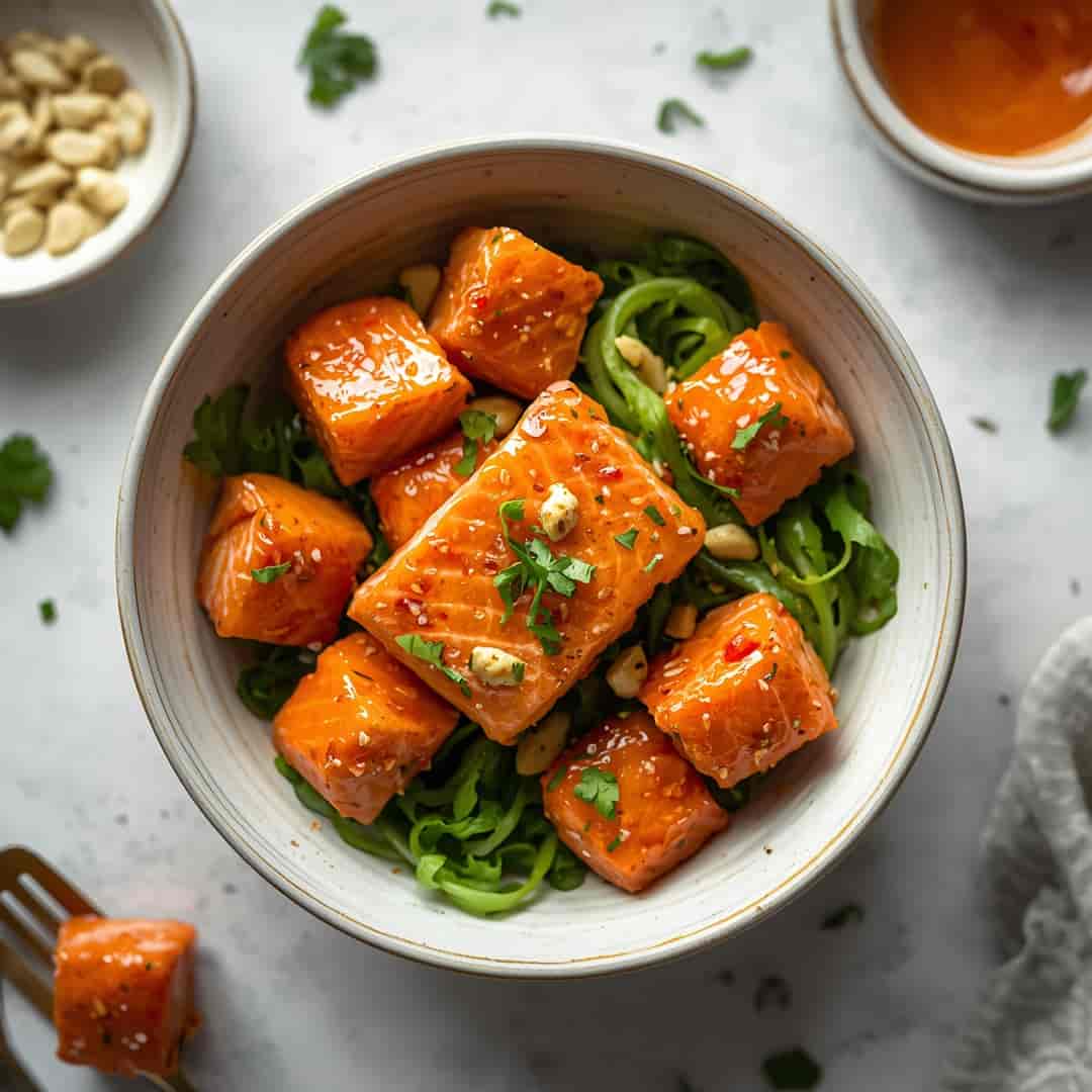 Honey Garlic Salmon Bites Bowl