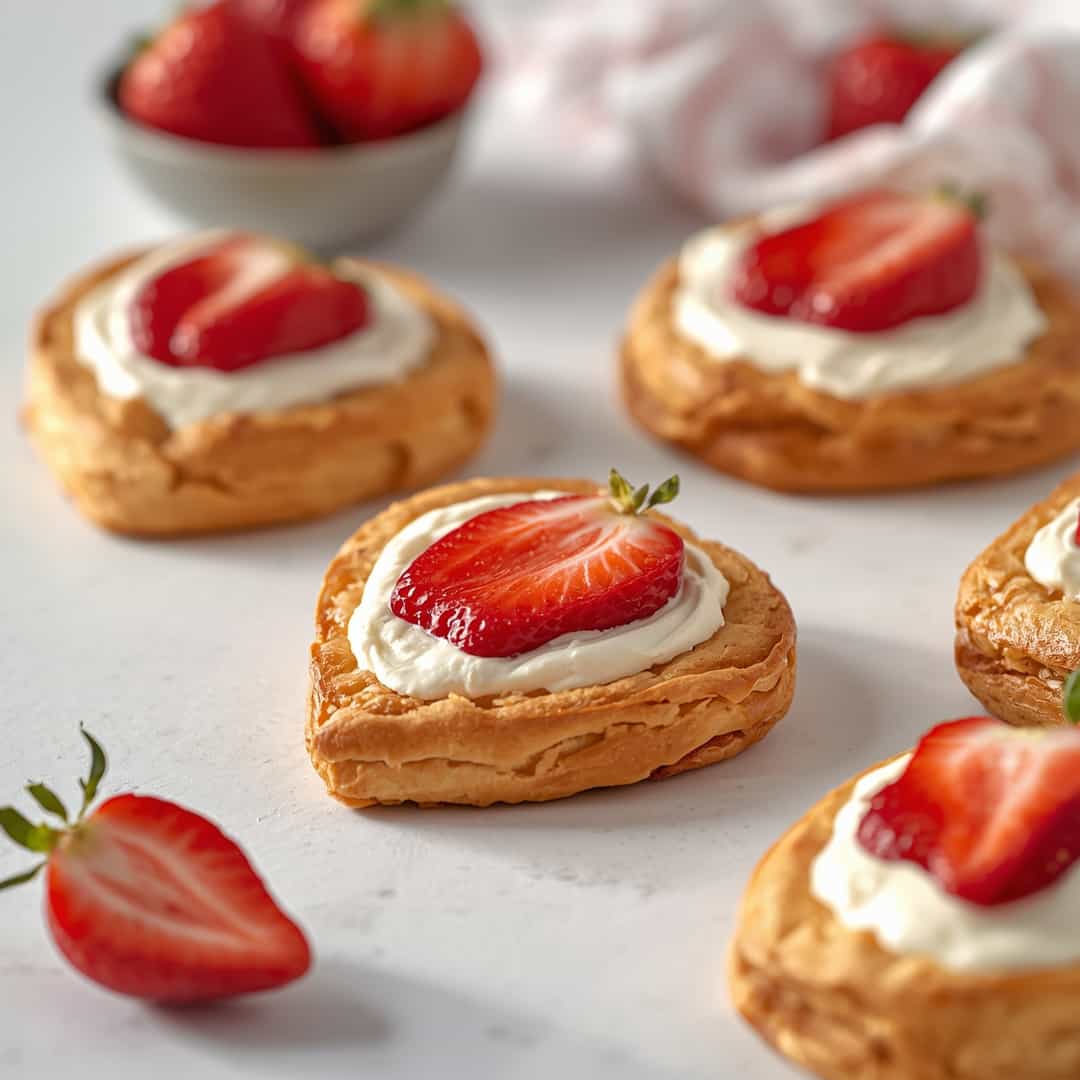 Irresistible Strawberry Cream Cheese Heart Danishes