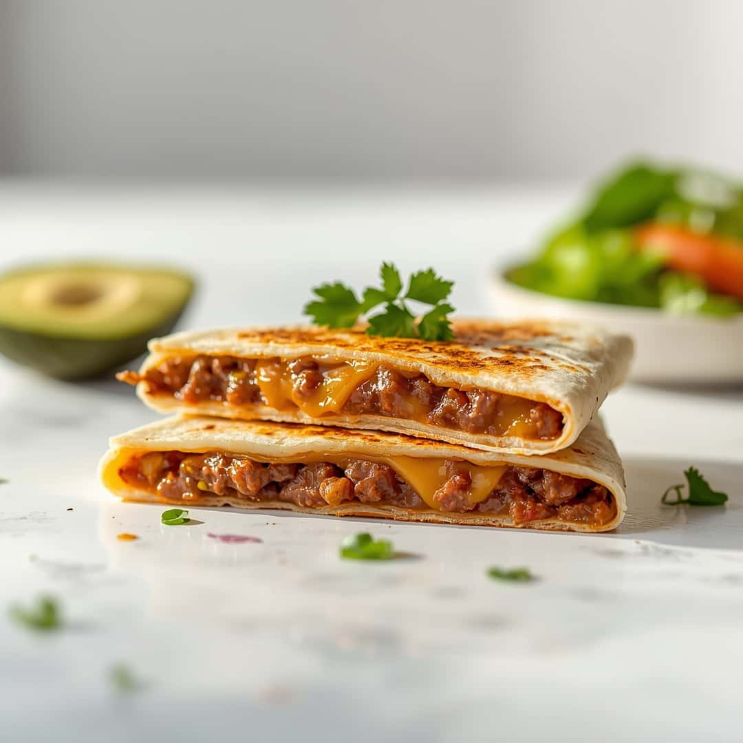 Low Calorie Cheeseburger Quesadilla 2 Low Calorie Cheeseburger Quesadilla