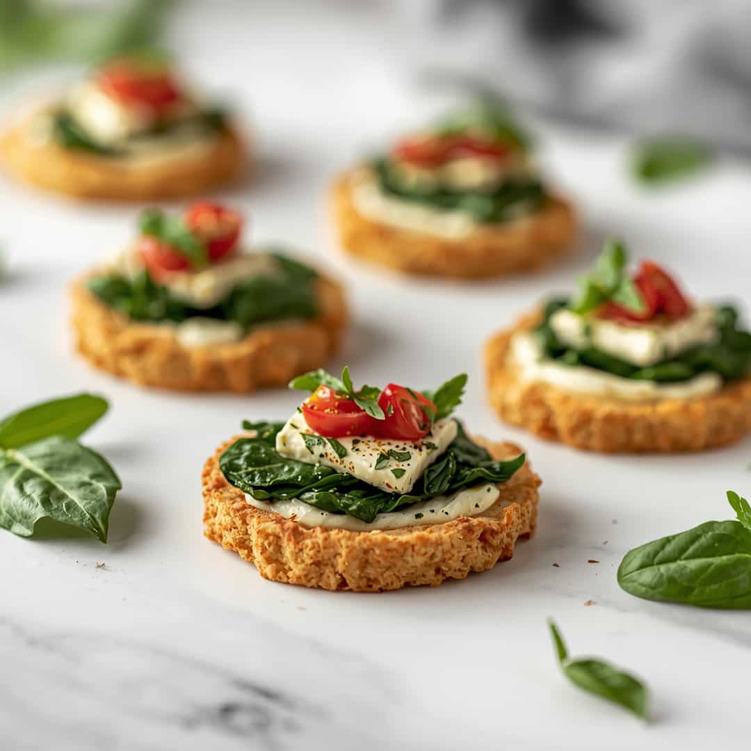 Mediterranean Spinach Feta Cheese Crisps