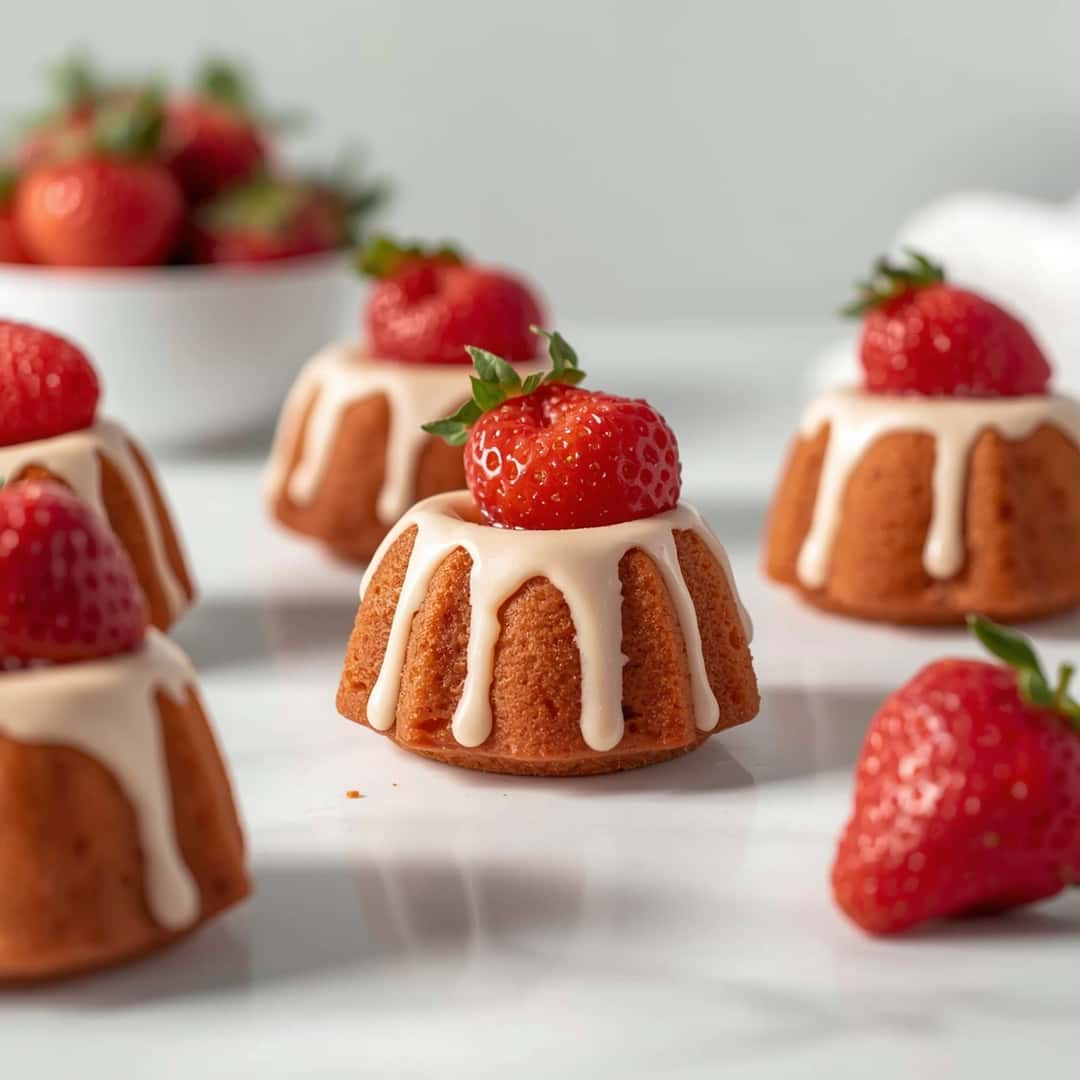 Mini Strawberry Bundt Cakes