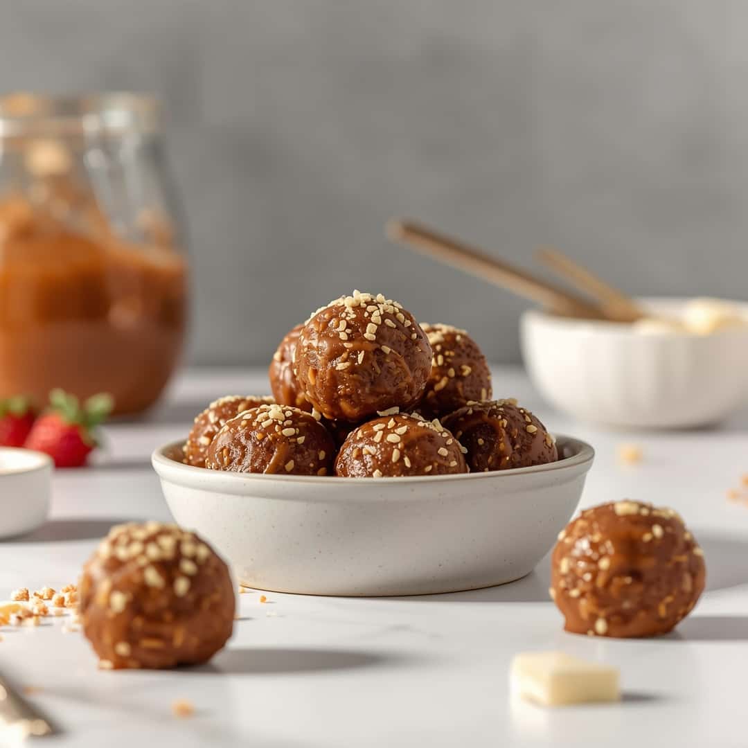 No-Bake Salted Caramel Protein Balls