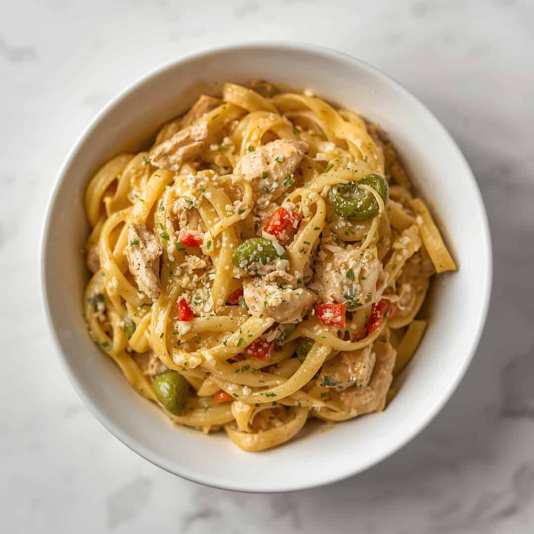 One-Pot Creamy Chicken Pasta Primavera
