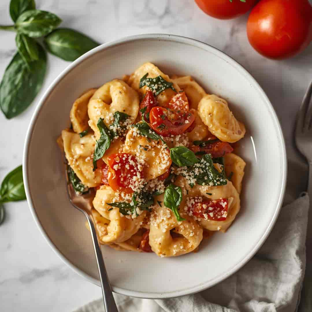 One Pot Creamy Spinach Tomato Tortellini 2 One Pot Creamy Spinach Tomato Tortellini