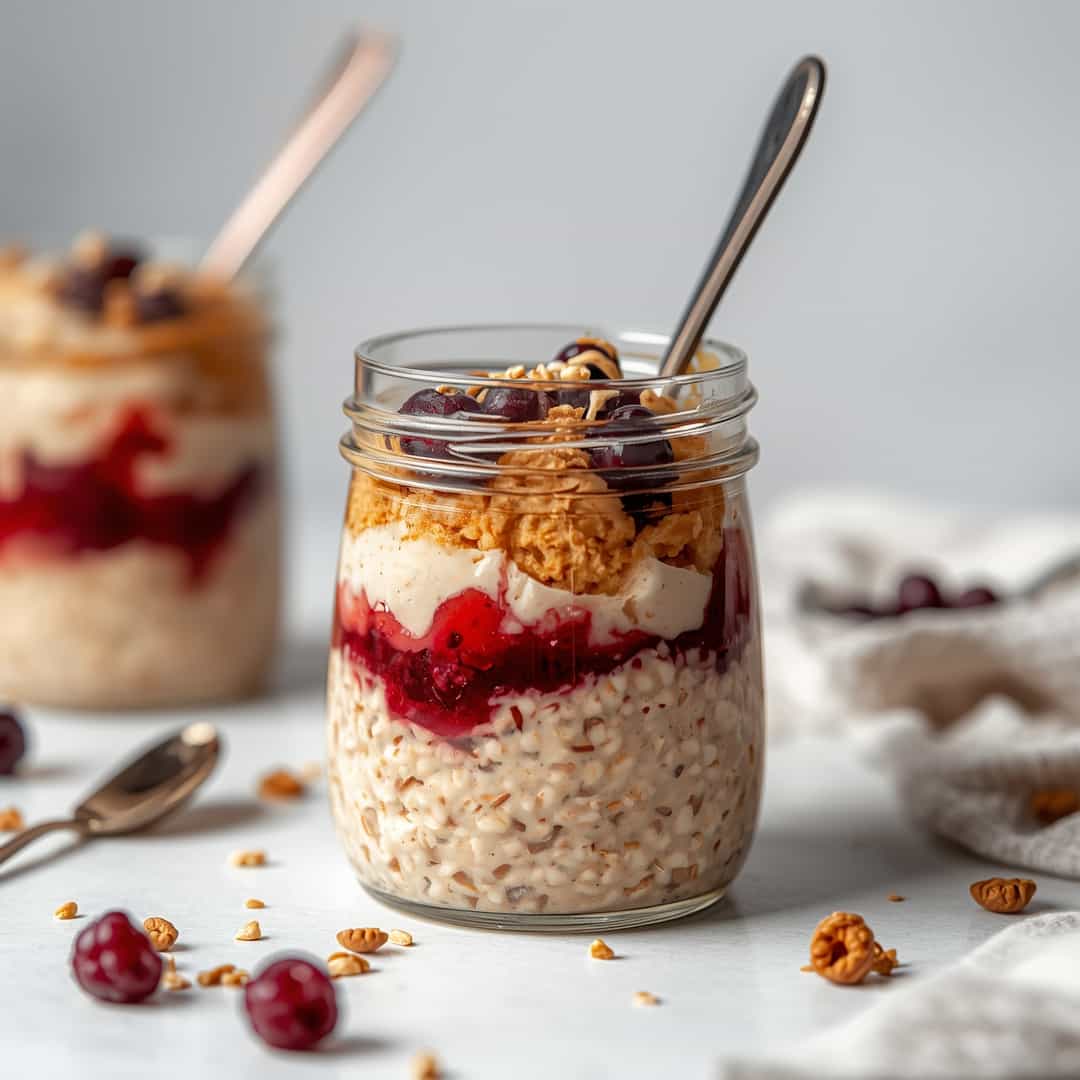 Peanut Butter Jelly Overnight Oats