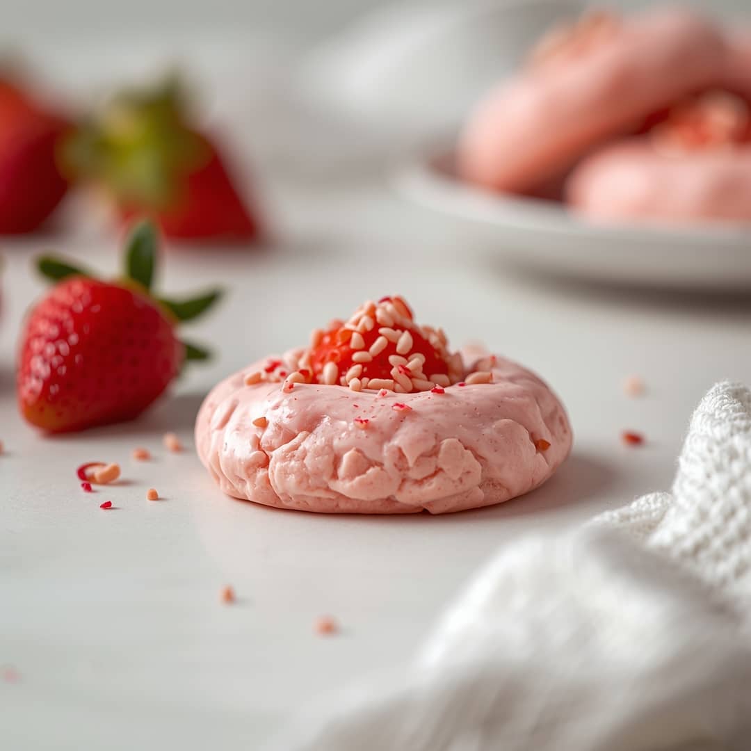 Pink Strawberry Blossom Cookies