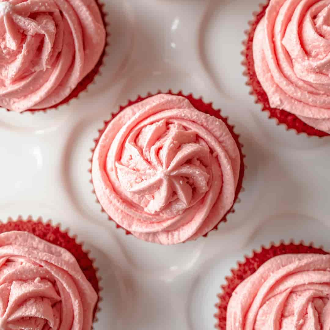 Pink Velvet Cupcakes Vanilla Buttercream Frosting
