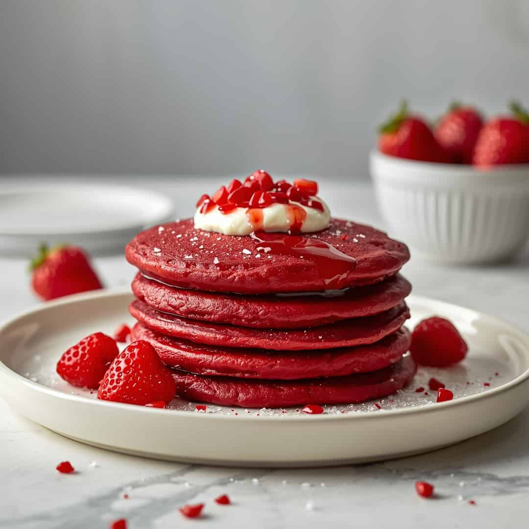Red Velvet Pancakes 2 Red Velvet Pancakes