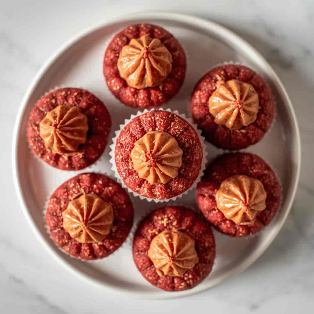 Red Velvet Peanut Butter Blossoms