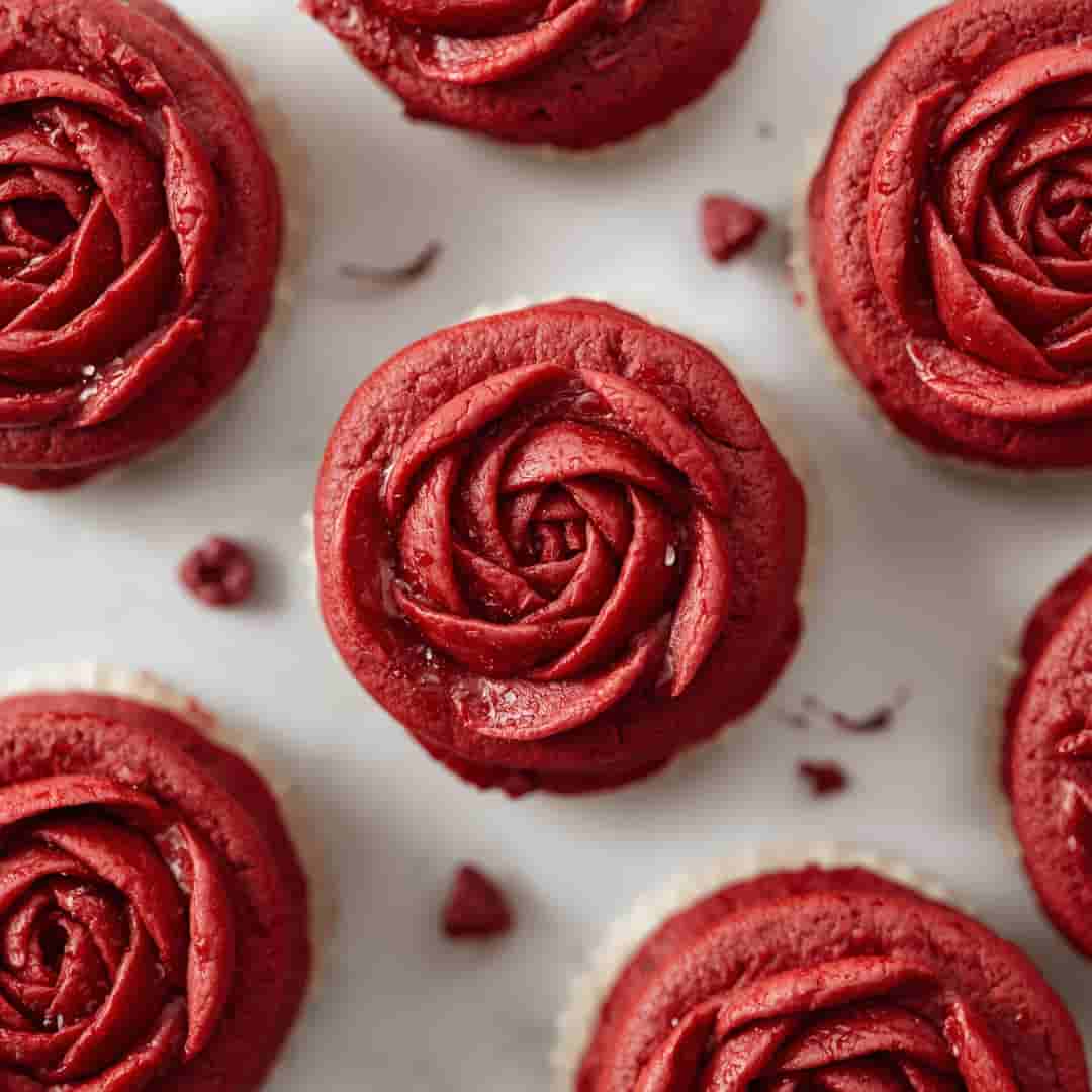Red Velvet Rose Sandwich Cookies