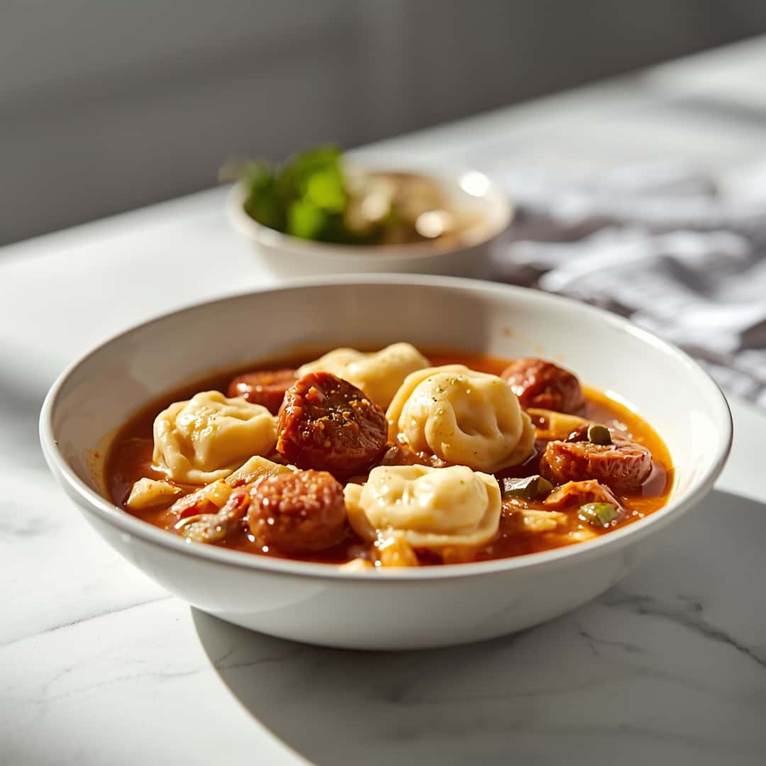 Slow Cooker Tortellini & Sausage Soup