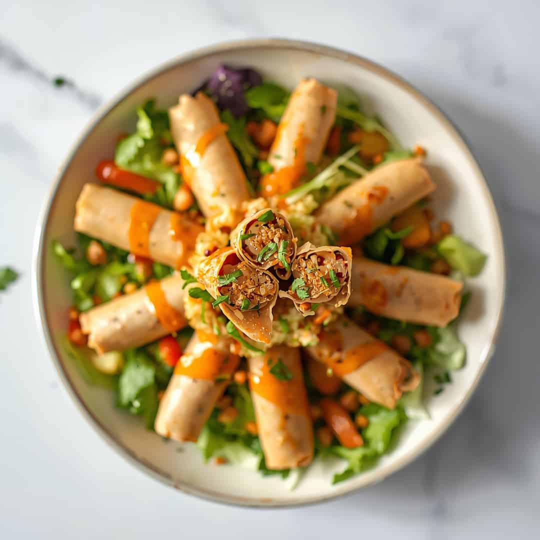 Spring Roll Salad Spicy Ginger Dressing