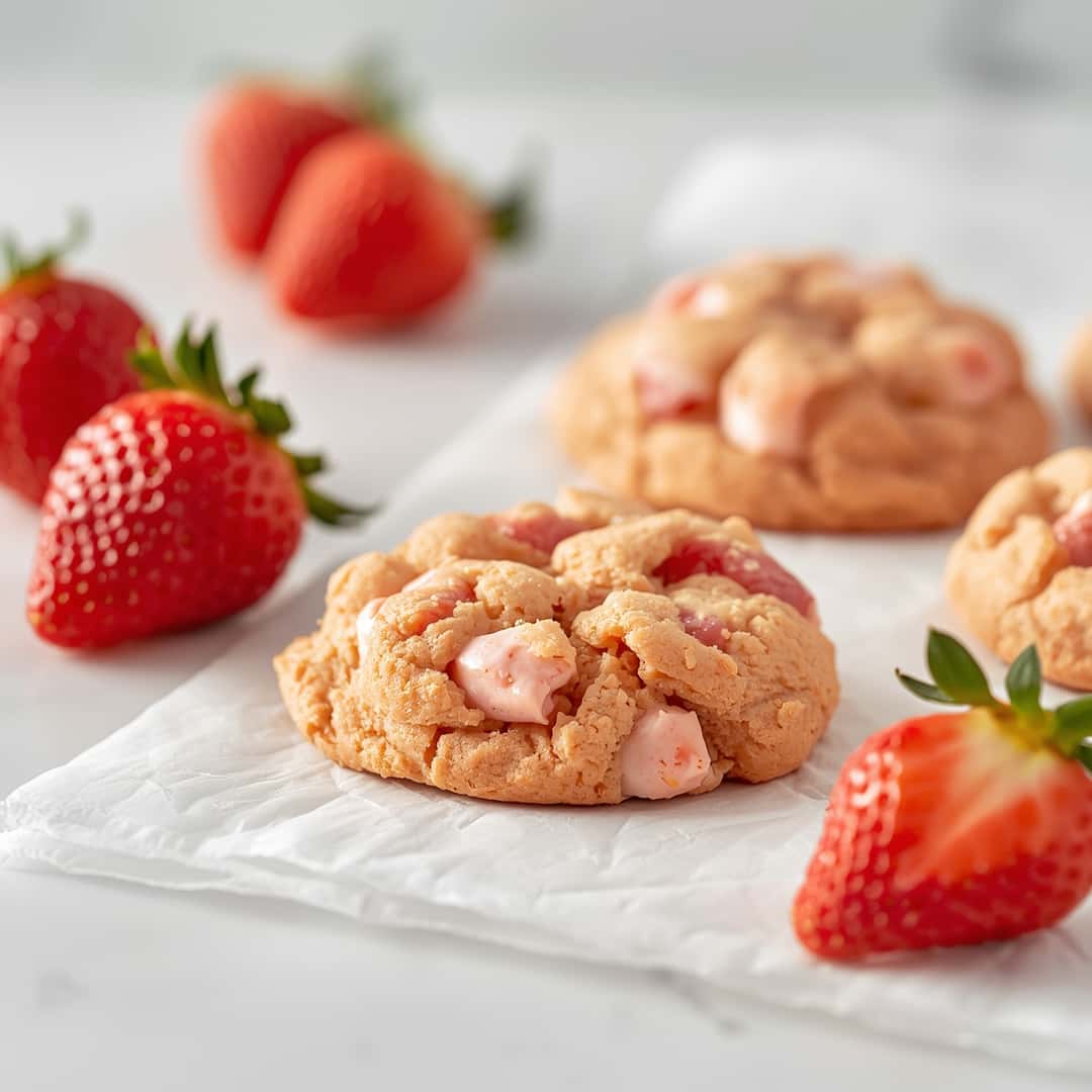 Strawberry Cake Mix Cookies