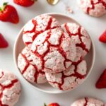 Strawberry Cake Mix Crinkle Cookies