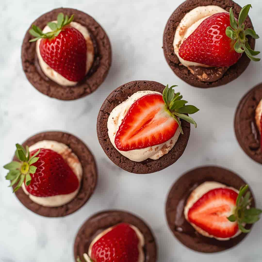 Strawberry Cheesecake Chocolate Cookie Cups 2 Strawberry Cheesecake Chocolate Cookie Cups
