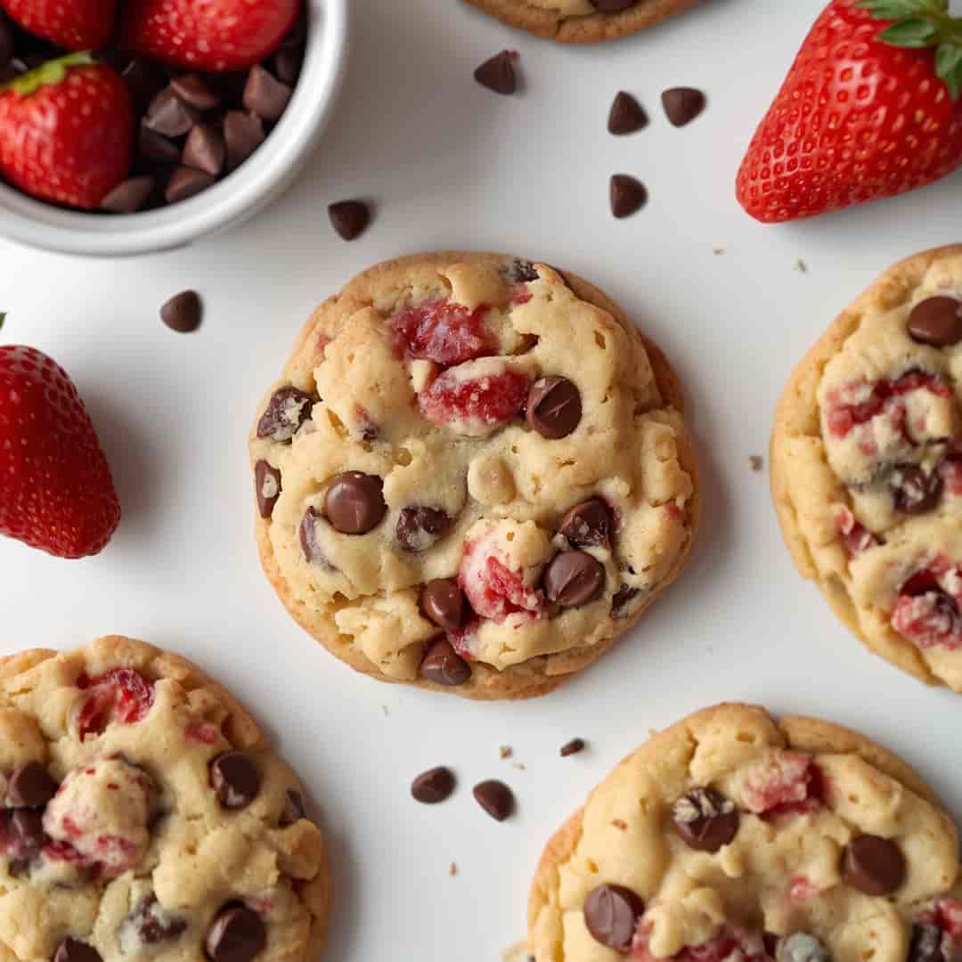 Strawberry Chocolate Chip Cake Mix Cookies
