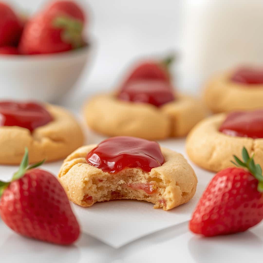 Strawberry Gooey Butter Cookies