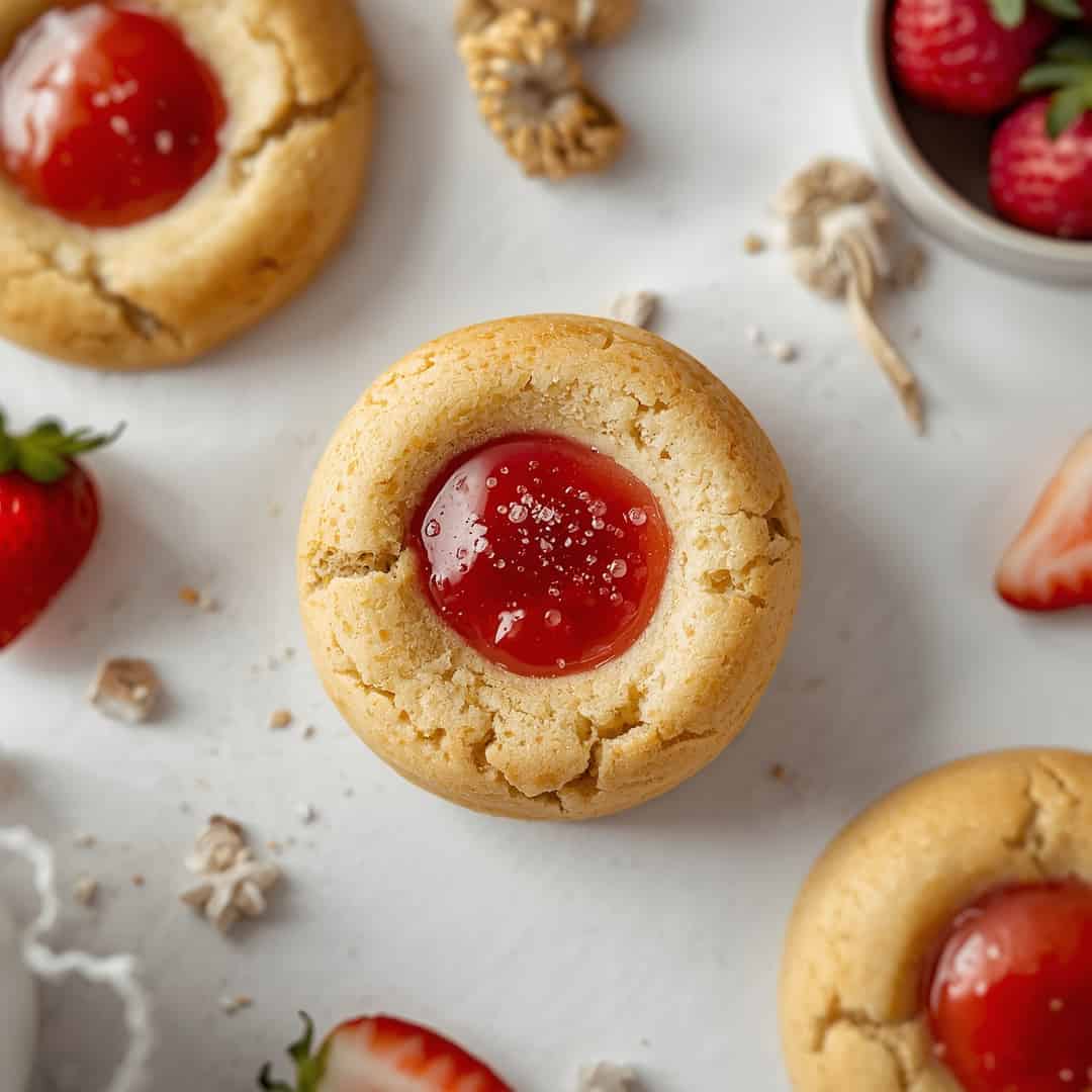 Strawberry Gooey Butter Cookies