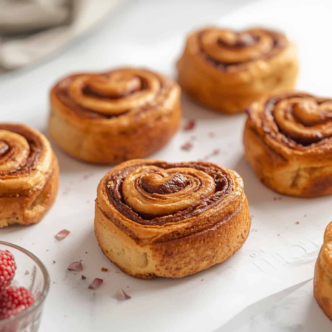 Valentine Heart Shaped Cinnamon Rolls 2 Valentine Heart Shaped Cinnamon Rolls