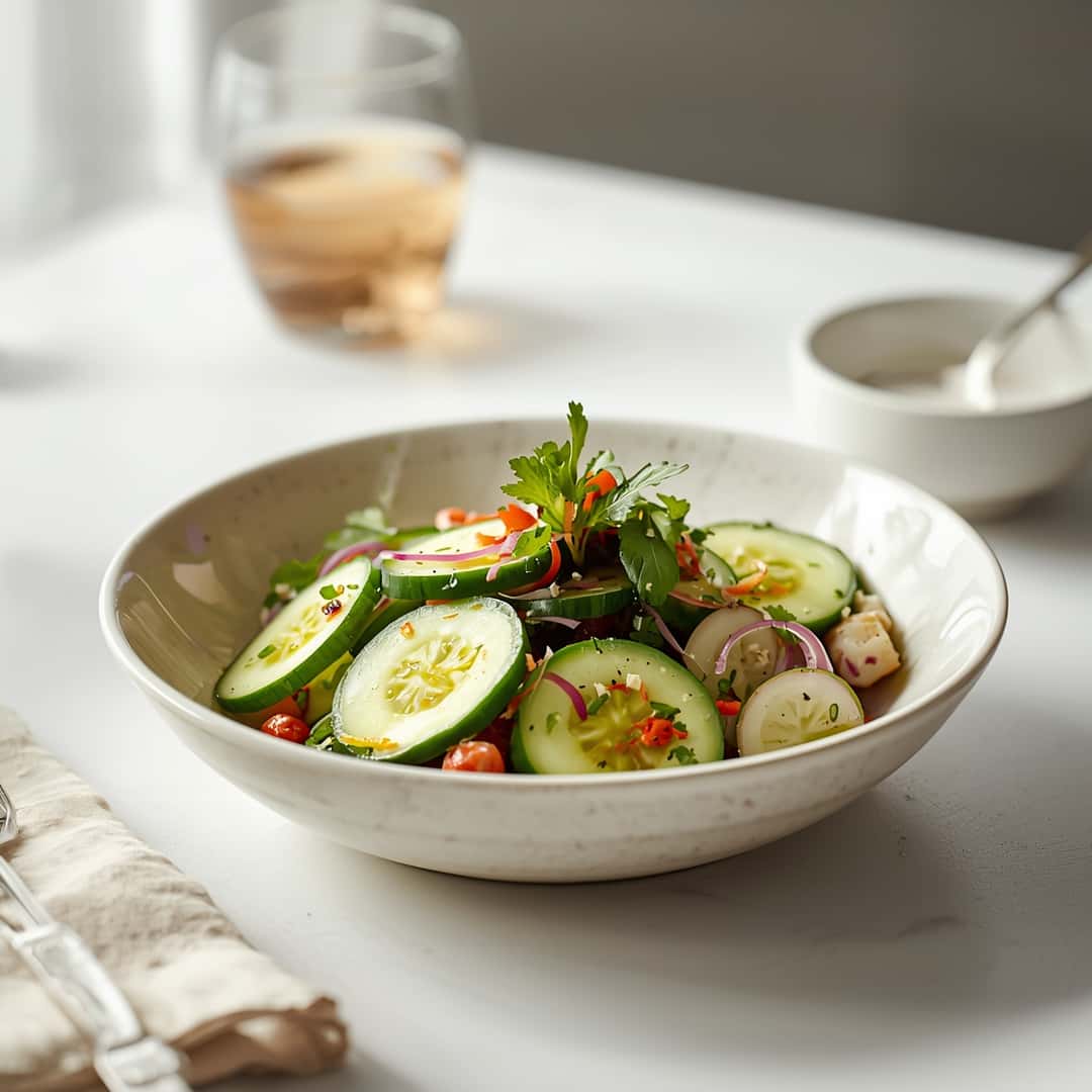 Vinegar Marinated Cucumber Salad