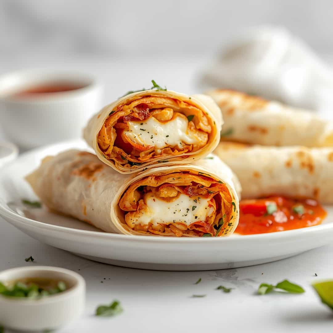 Air Fryer Chicken Mozzarella Wraps