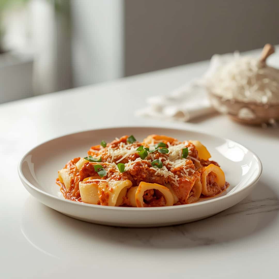 Baked Mostaccioli with Cheesy Twist