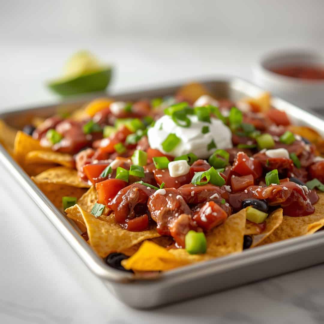 Best Sheet Pan BBQ Chicken Nachos