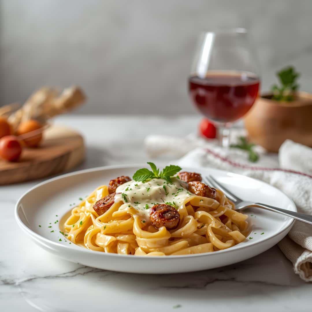 Cajun Smoked Sausage Alfredo Pasta