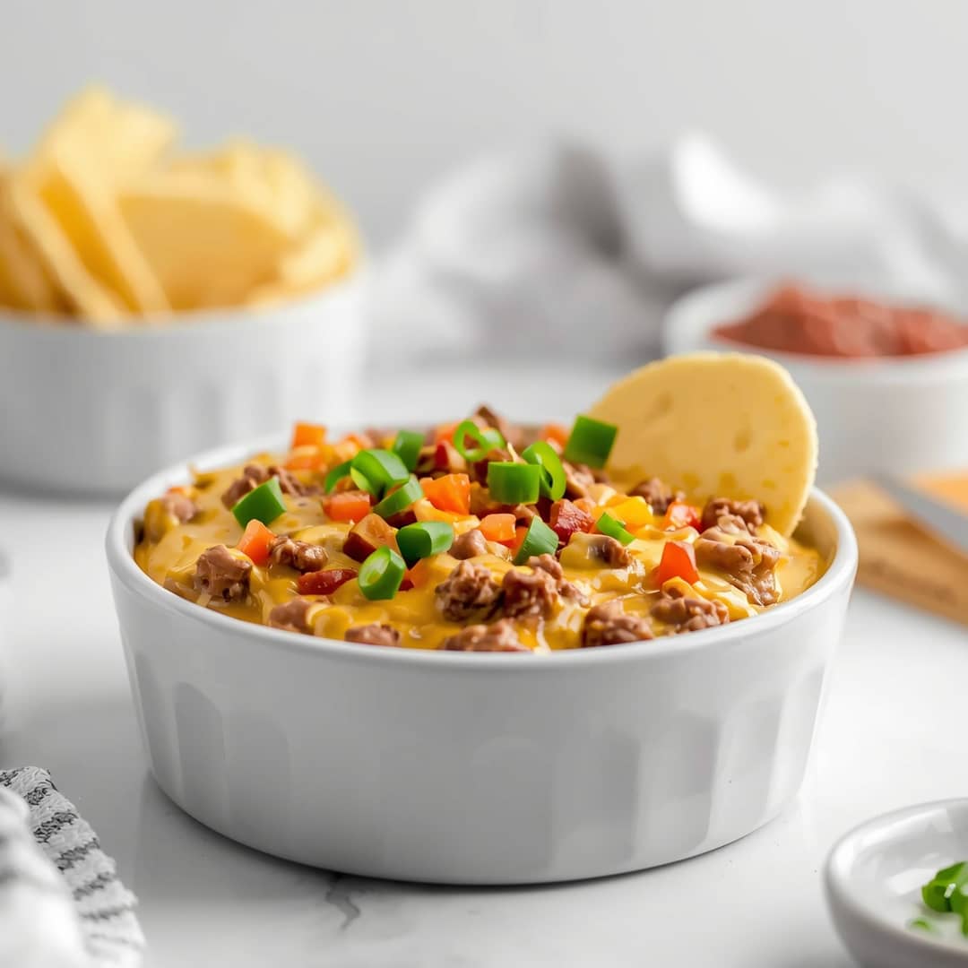 Cheesy Slow Cooker Big Mac Dip