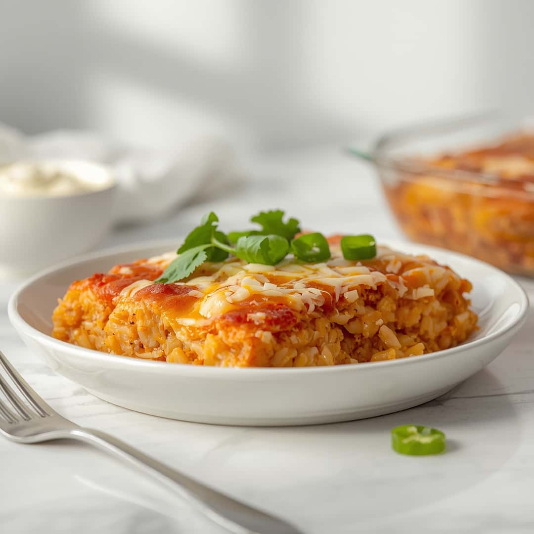 Chicken Enchilada Rice Casserole