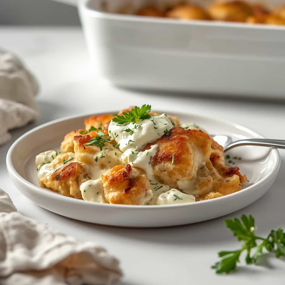Dump and Bake Chicken Tzatziki Casserole