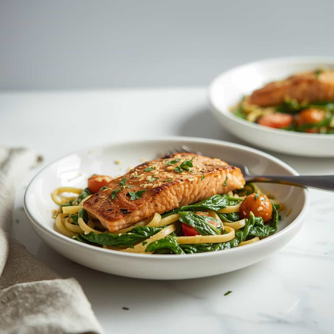 Easy Salmon Spinach Pasta
