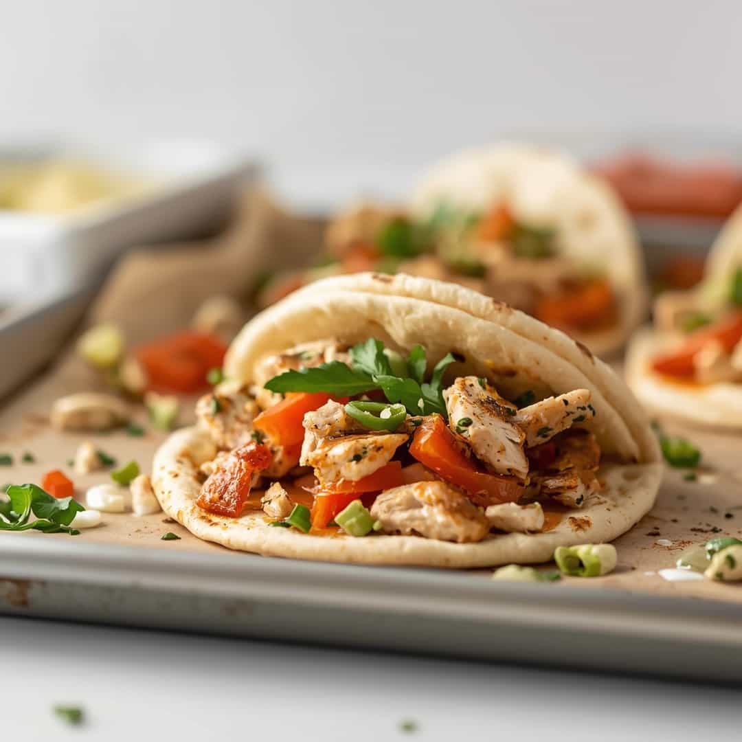 Easy Sheet Pan Chicken Pitas