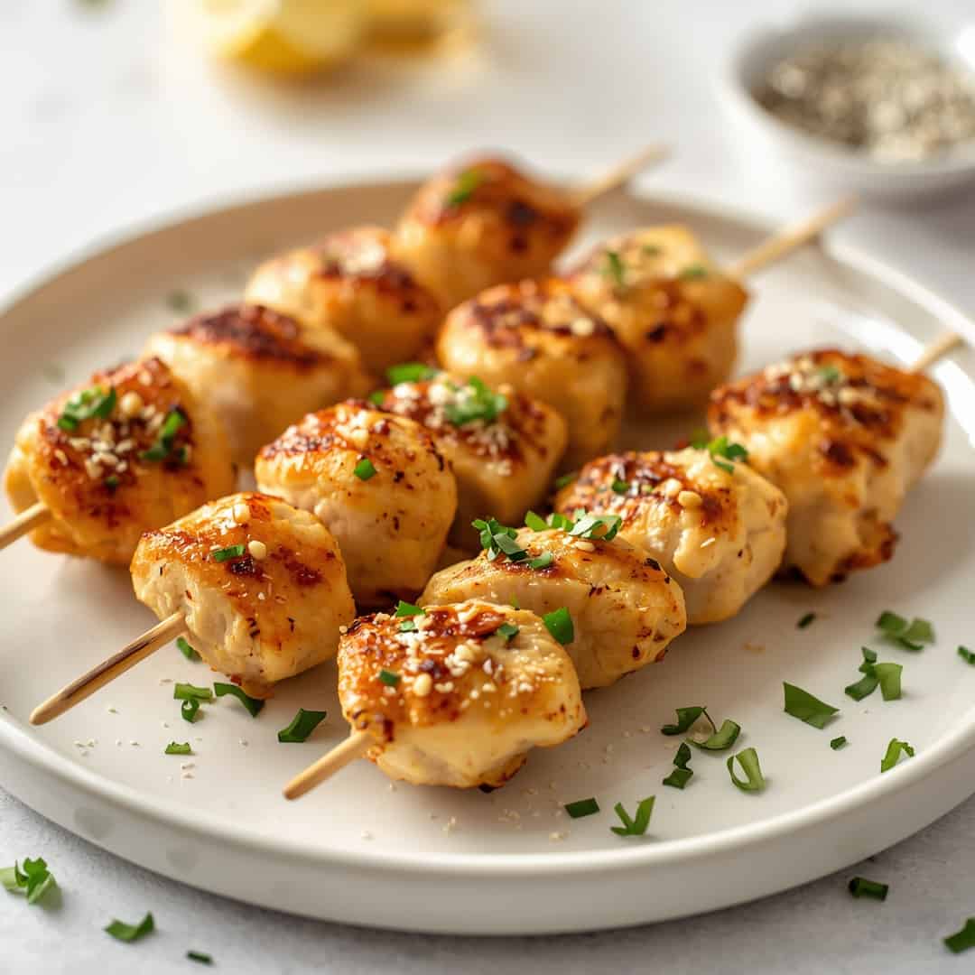 Garlic Parmesan Chicken Skewers